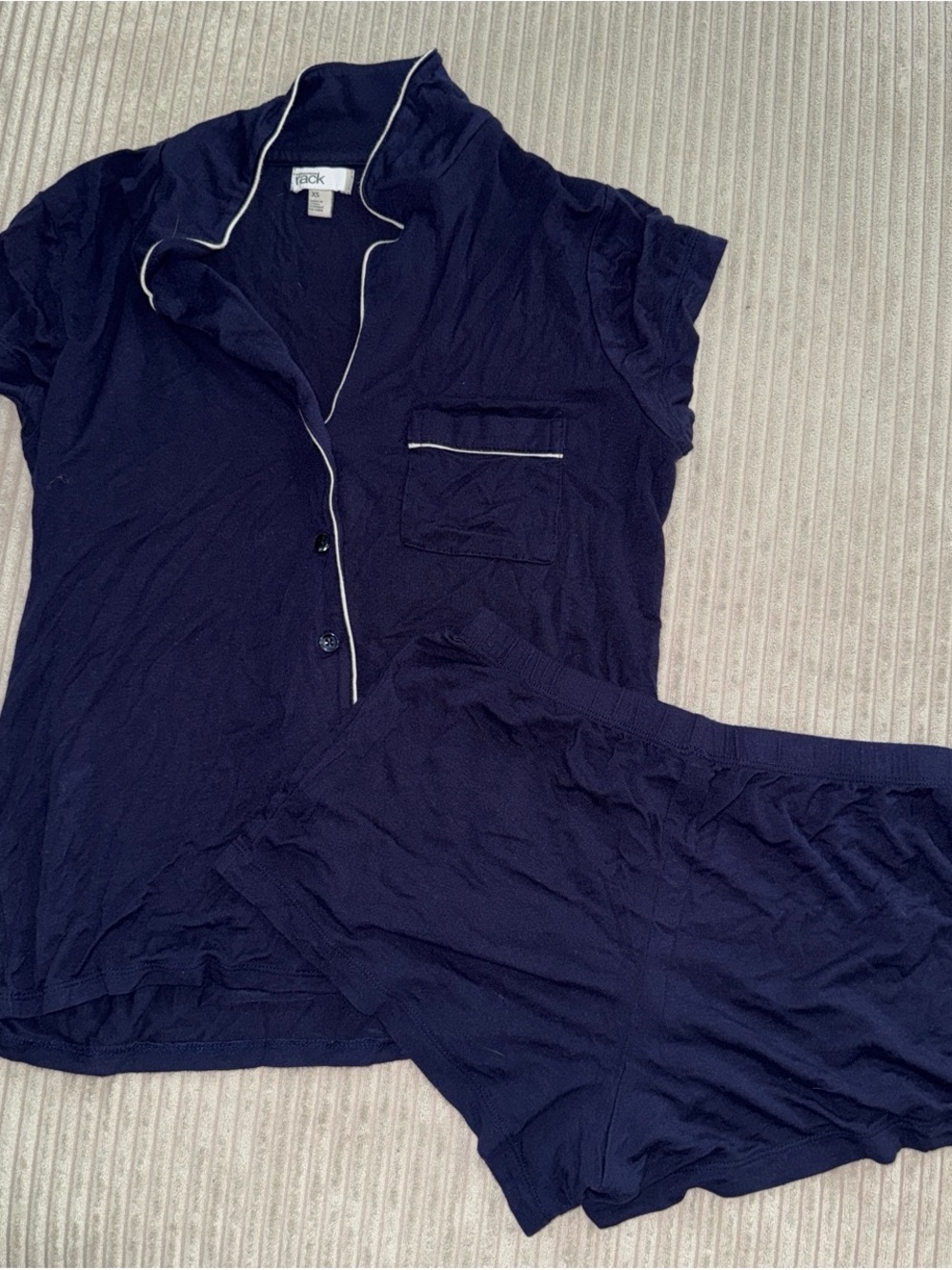 Women's Navy Short-Sleeve Pajama Set